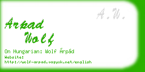 arpad wolf business card