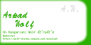 arpad wolf business card